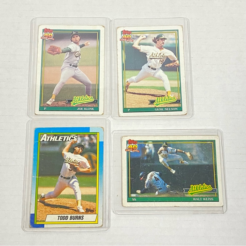 Athletics Baseball Cards Lot of 4